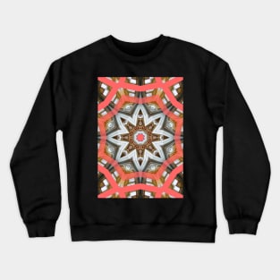 Living Coral Pantone Colour of the Year 2019 pattern decoration with neoclassical architecture Crewneck Sweatshirt